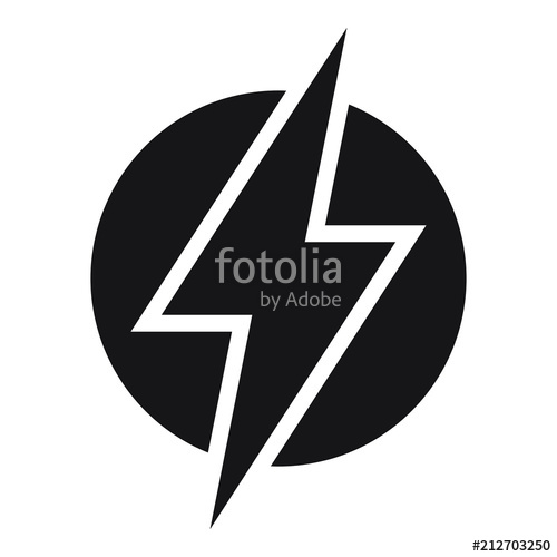 500x500 Electricity Icon, Lightning Icon, Vector Stock Image