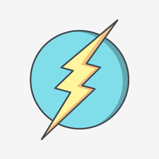 640x640 Electric Shock Vector Icon, Electricity Icon, Electric Shock Icon