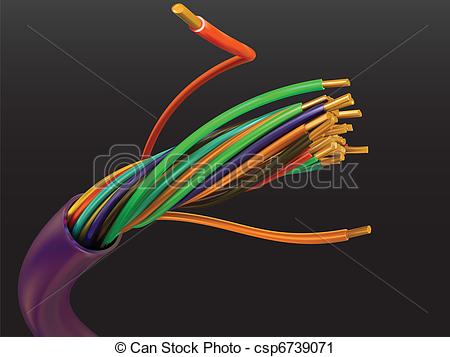 450x357 Electric Cable From A Copper Wire In A Vector Vector Clip Art