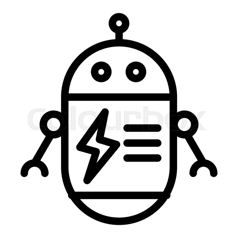 800x800 Rounded Robot Line Icon Electricity Stock Vector Colourbox