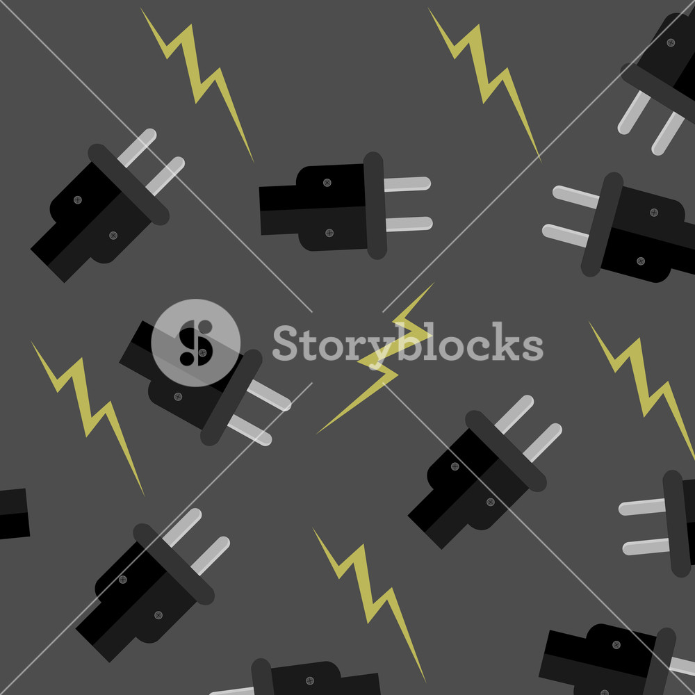 1000x1000 Seamless Pattern Electricity Power Energy, Electric Adapter, Wire