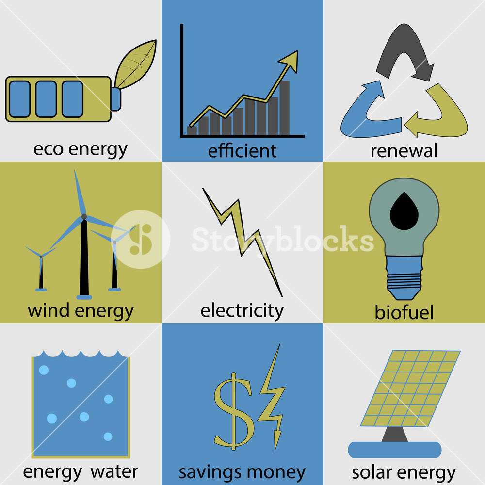 1000x1000 Eco Energy Icon Set Ecology Renewal, Logo Biofuel, Productivity