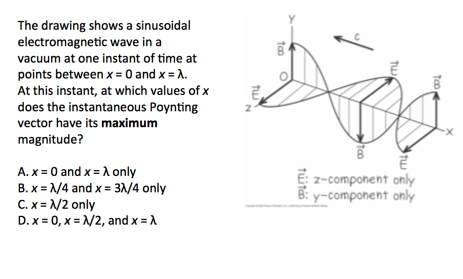 Solved The Drawing Shows A Sinusoidal Electromagnetic Wav 904x544 Solved The Drawing Shows A Sinusoidal Electromagnetic Wav