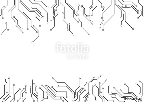 500x354 Vector Electronic Circuit Border On White Background Stock
