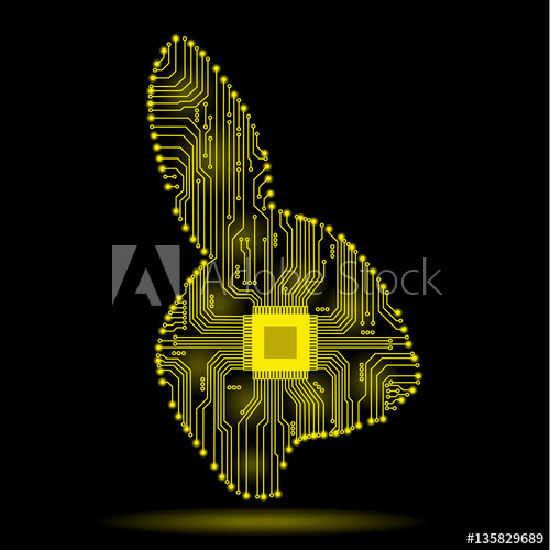 Abstract Rabbit Rabbit As An Electronic Circuit Vector 500x500 Abstract Rabbit Rabbit As An Electronic Circuit Vector