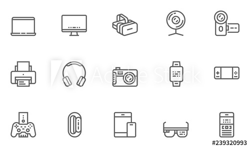 500x297 Electronic Devices Vector Line Icons Set Compact Personal