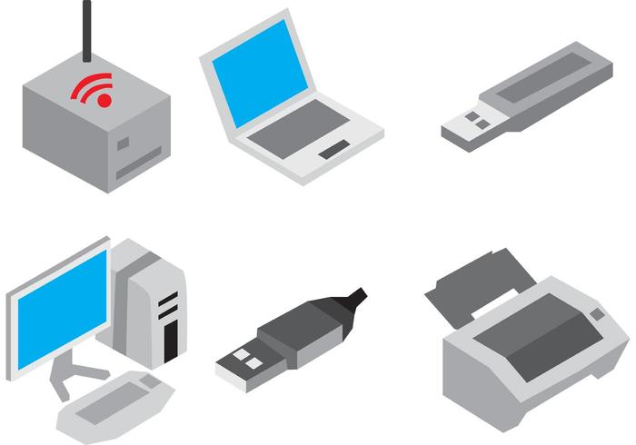 700x490 Isometric Device Vector Icons