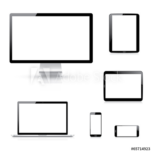 500x500 Modern Electronic Devices Vector Illustration Isolation