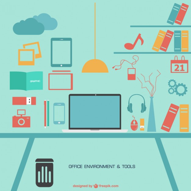 626x626 Office Environment And Electronic Devices Vector Free Download