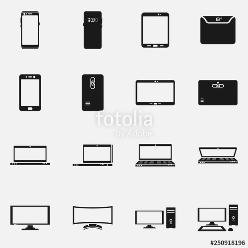 500x500 Set Of Electronic Devices Vector Icons Includes Such Elements As