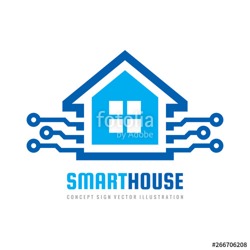 Smart House Logo Design Template Build Vector Sign Home Digital 500x500 Smart House Logo Design Template Build Vector Sign Home Digital