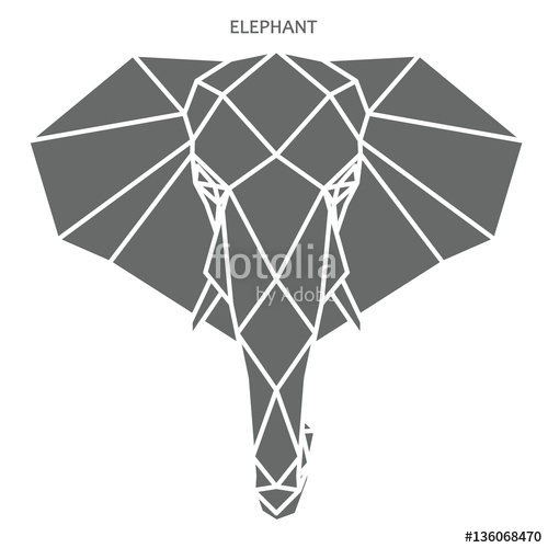 500x500 Elefante Geometr Testa Di Elefante In Stile Astratto Di