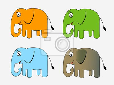 400x300 Linda Historieta Del Elefante Vector Fotomural