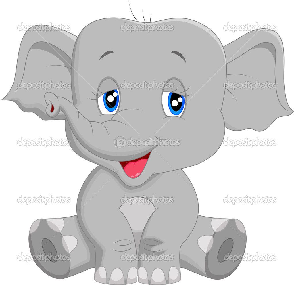1023x991 Caricatura Lindo Elefante Vector Stock Tigatelu