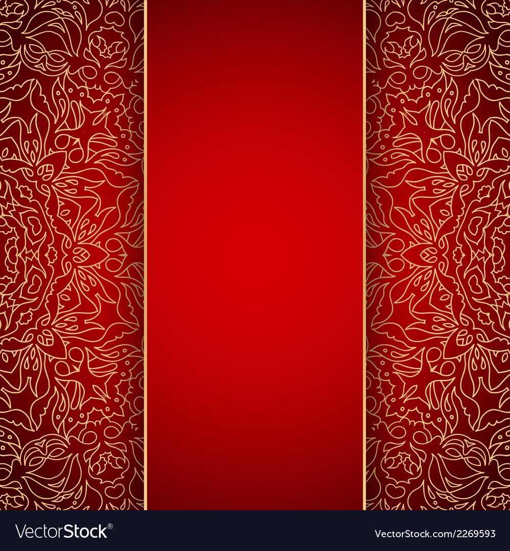 1000x1080 Elegant Background With Gold Lace Ornament Vector Image