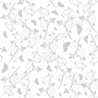400x400 Seamless Pattern With Butterflies And Curly, Twig