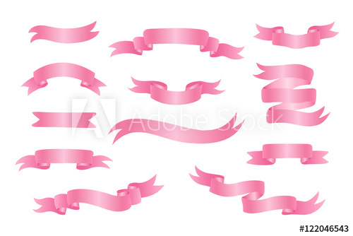 Collection Of Elegant Hand Drawn Pink Ribbon Banners Vector 500x334 Collection Of Elegant Hand Drawn Pink Ribbon Banners Vector