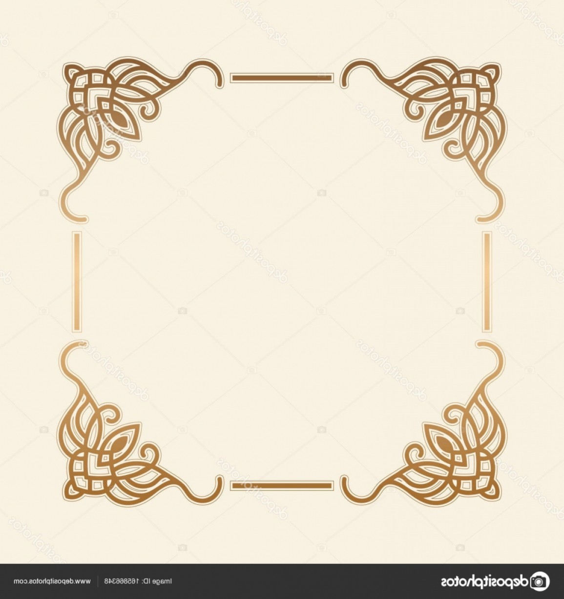 1155x1228 Gold Frame Border Vector Royal Elegant Simple Border Vector Stock