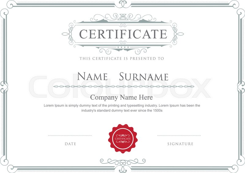 800x566 Certificate Border Vector Elegant Stock Vector Colourbox