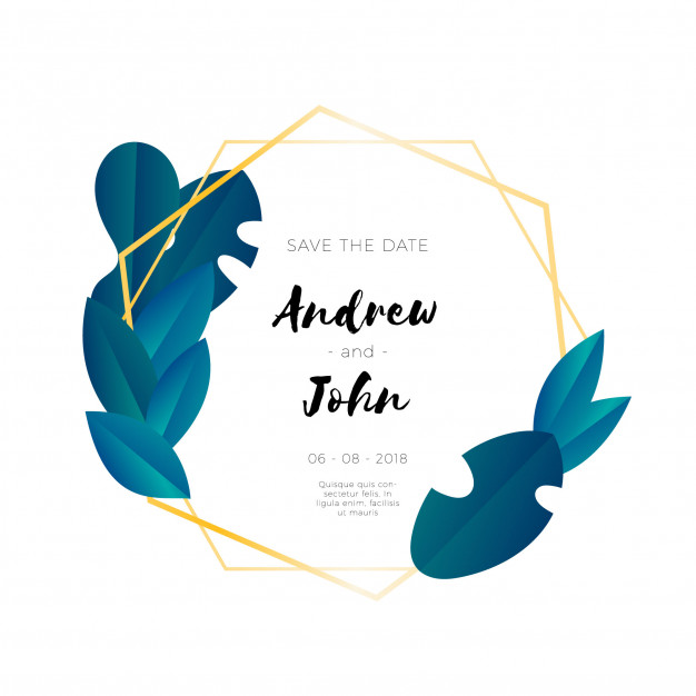 626x626 Elegant Frame Wedding Invitation Vector Free Download