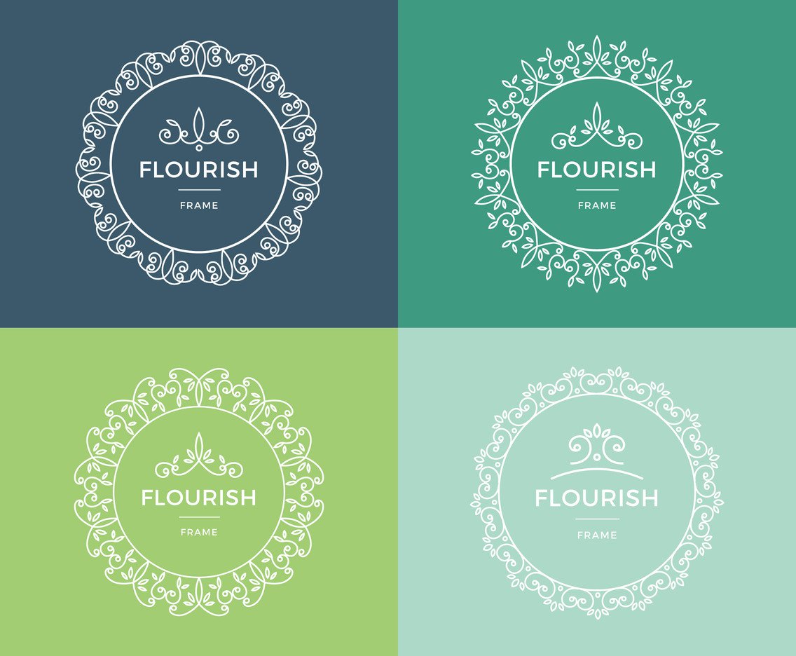 1136x936 Vector Round Elegant Flourishes Frames Vector Art Graphics