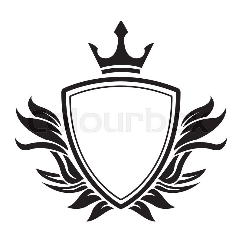 800x800 Decorative Shield Crown Heraldry Stock Vector Colourbox
