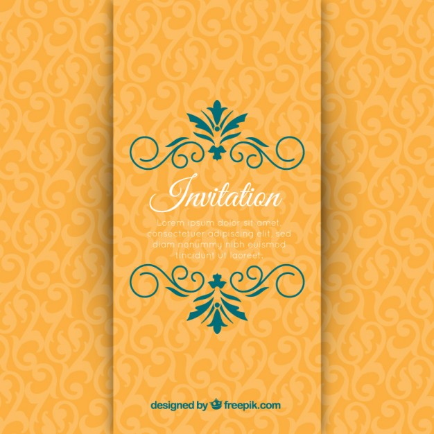 626x626 Elegant Invitation In Yellow Tones Vector Free Download