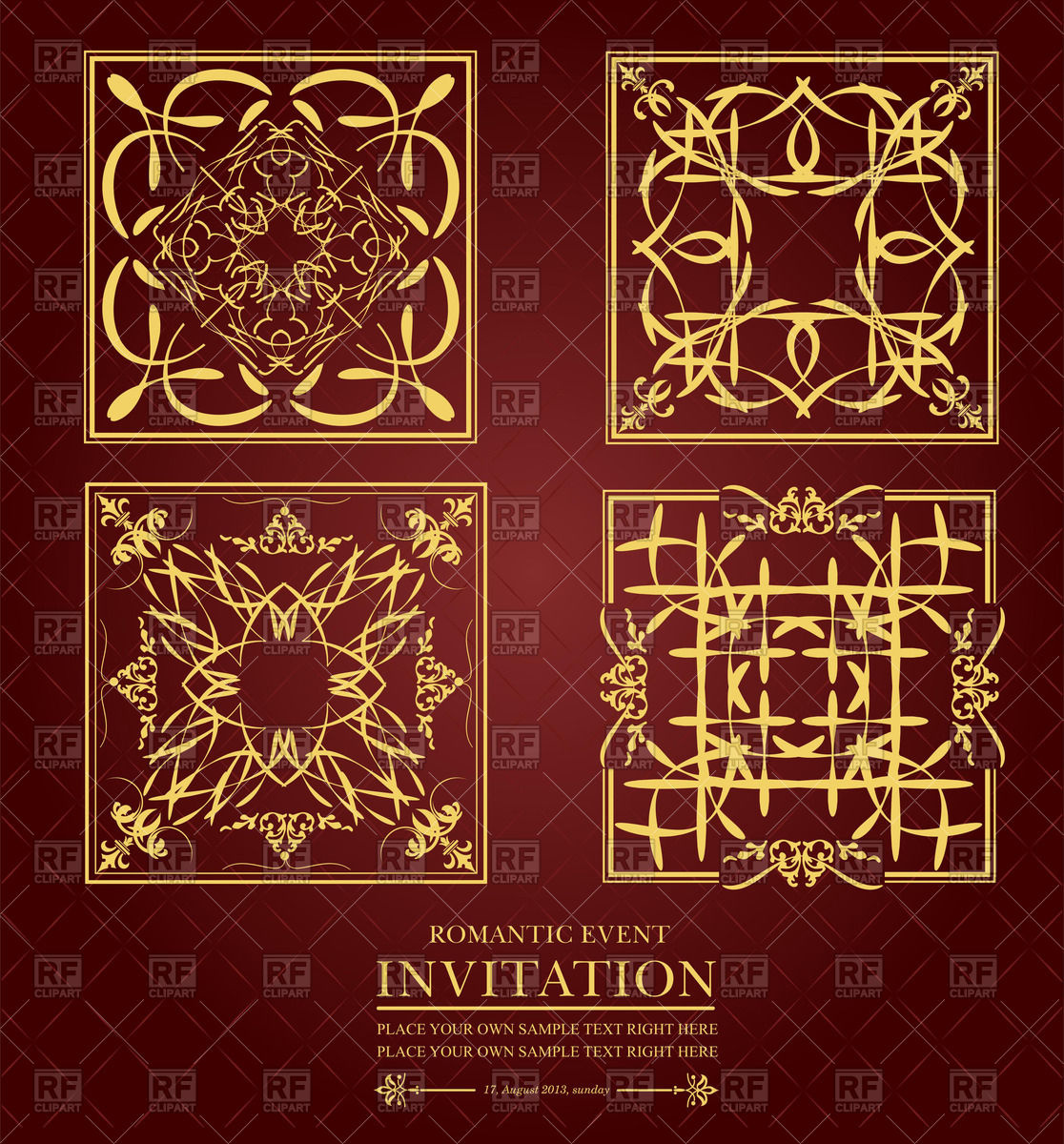 1116x1200 Elegant Ornate Gold Frames On Burgundy