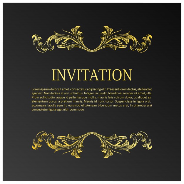 626x626 Elegant Wedding Invitation Template With Space For Text Vector