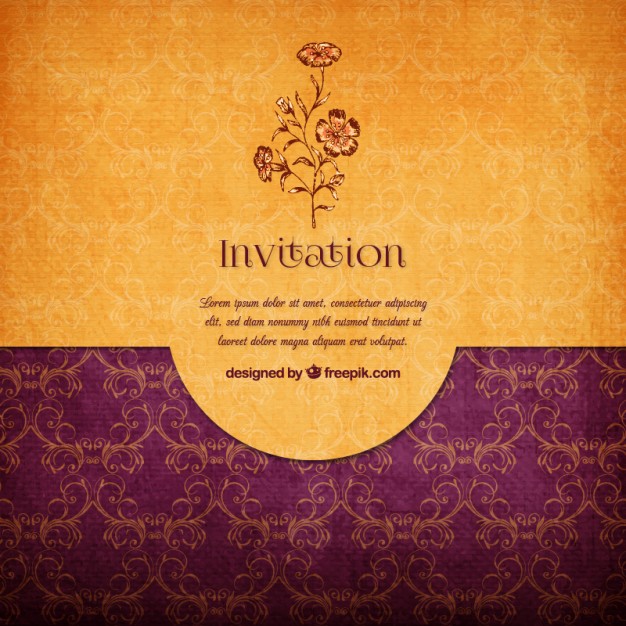 626x626 Floral Elegant Invitation Vector Free Download