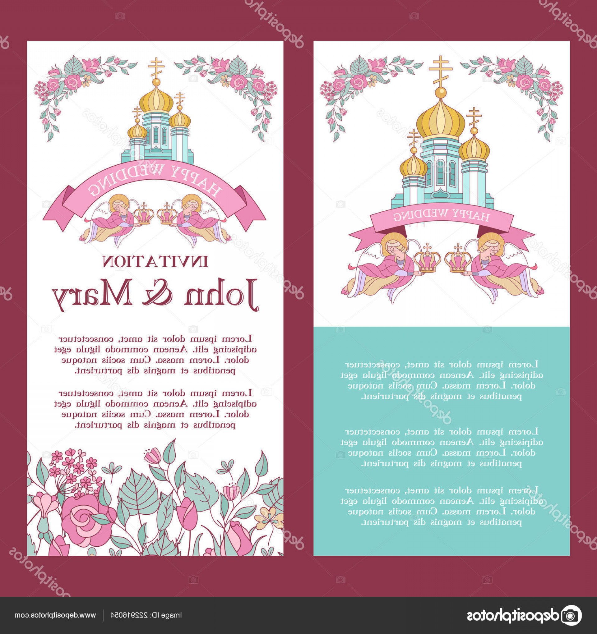 1920x2040 Stock Illustration Elegant Wedding Invitation Vector Illustration