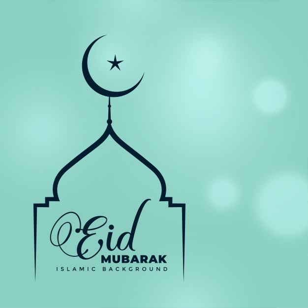 626x626 Elegant Line Mosque And Moon Design For Eid Mubarak Vector Free