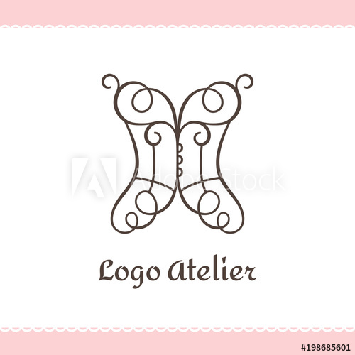 500x500 Logo For Atelier, Wedding Boutique, Women's Clothing Store Vector