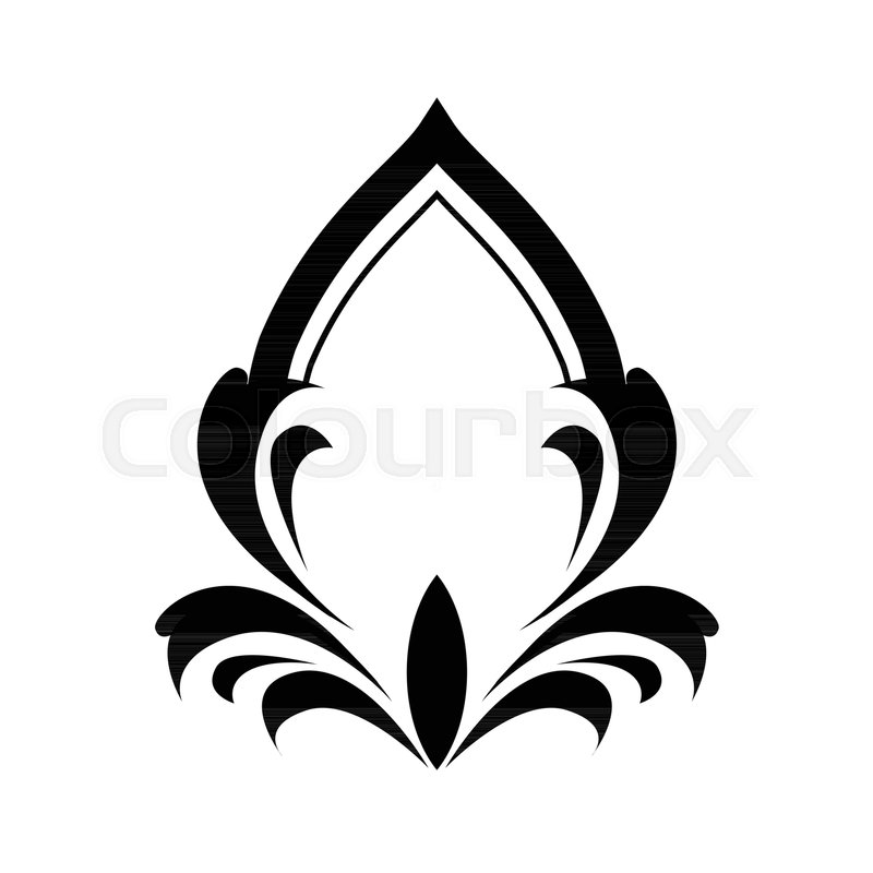 800x800 Black Elegant Line Art Blazon Vector Stock Vector Colourbox