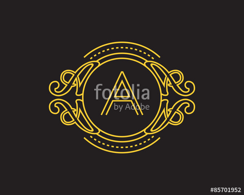 500x400 A Monogram Luxurious Royal Elegant Logo Stock Image And Royalty