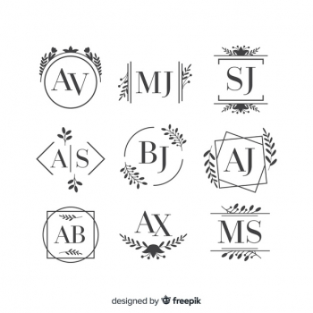 350x350 Beautiful And Elegant Logo Or Logotype Set For Wedding Or Florist