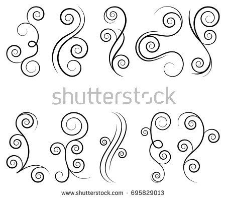 450x395 Elegant Design Swirl Vector Illustration Curls And Scrolls Set