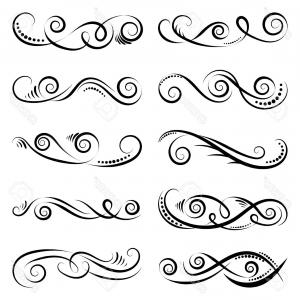 300x300 Photostock Vector Swirls Set Decorative Elements For Frames