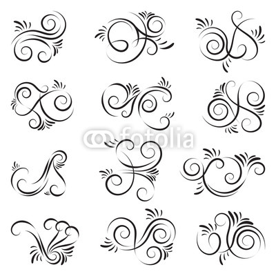 400x400 Set Of Simple Curls And Scrolls Decorative Divider Elements