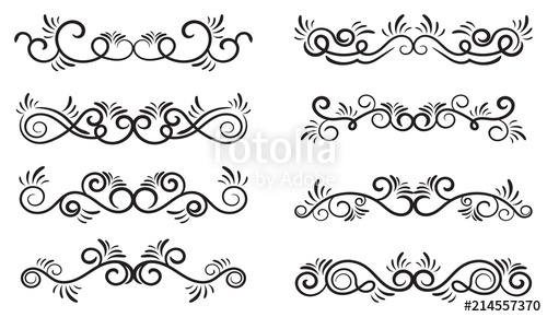 500x290 Swirls Set Decorative Elements For Frames Elegant Swirl Vector