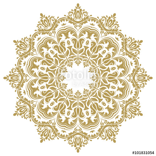 500x500 Elegant Vector Golden Ornament In The Style Of Barogue Abstract