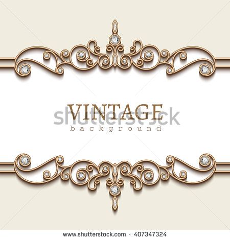 450x470 Vintage Gold Frame On White, Divider Element, Elegant Vector