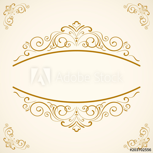 500x500 Vintage Gold Frame Elegant Vector Element For Design With Place