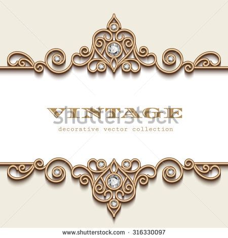 450x470 Vintage Gold Jewelry Frame On White, Divider Element, Elegant