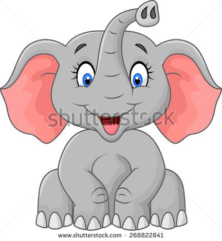 432x470 Cute Elephant Cartoon Sitting