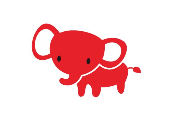 580x406 Elephant Cartoon Cute Vector Graphic