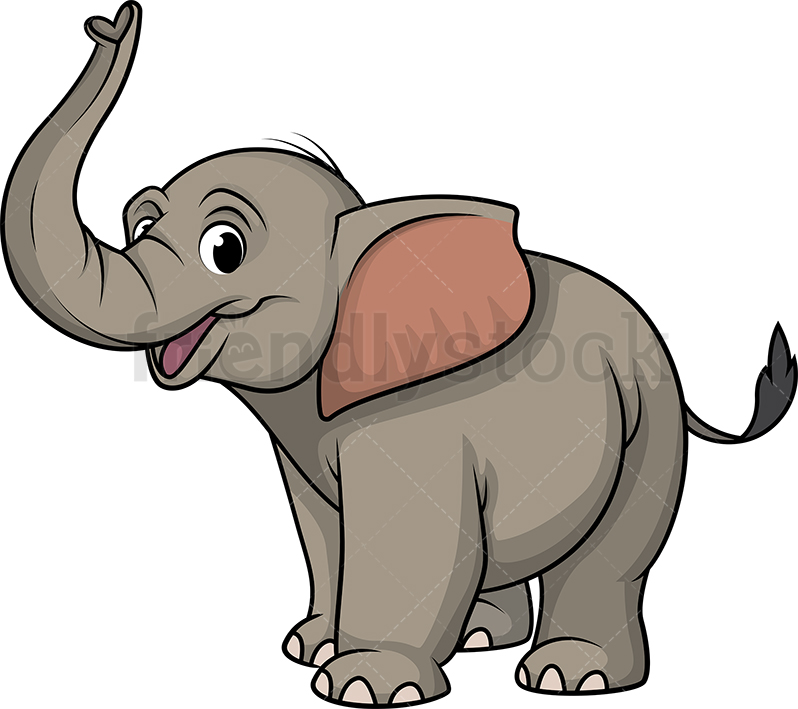 798x709 Happy Elephant Cartoon Clipart Vector