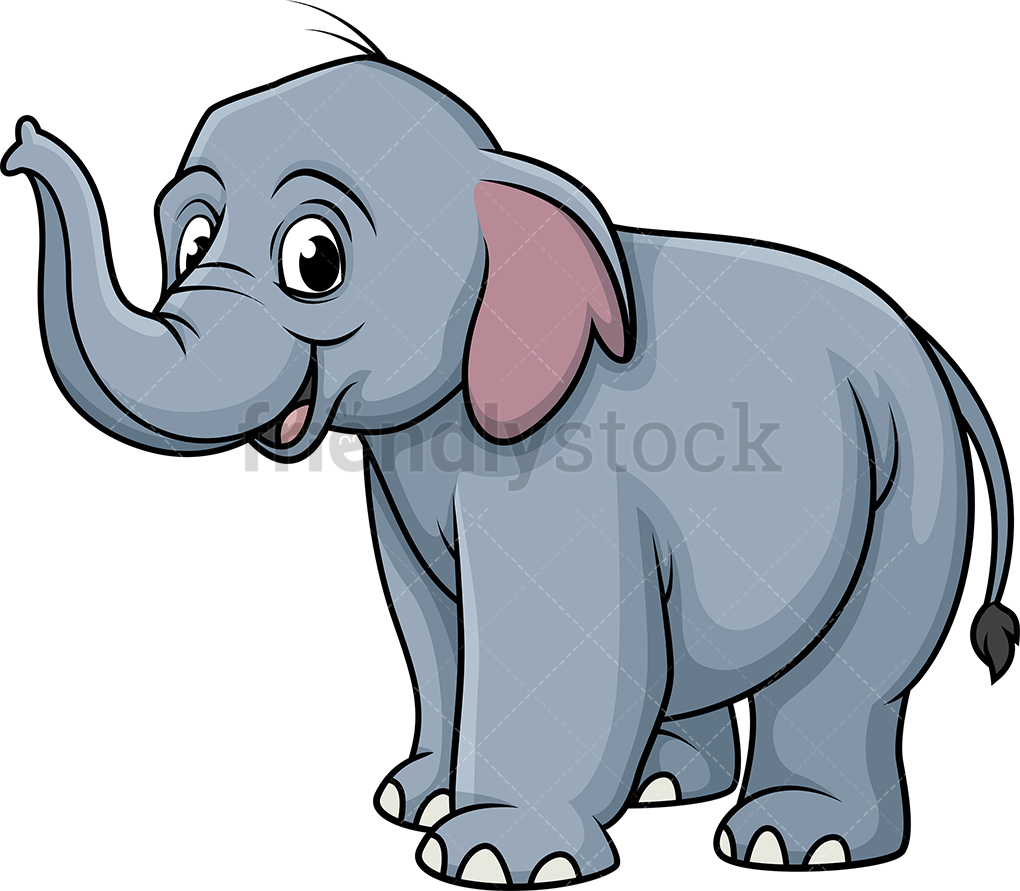1020x891 Smiling Elephant Cartoon Clipart Vector