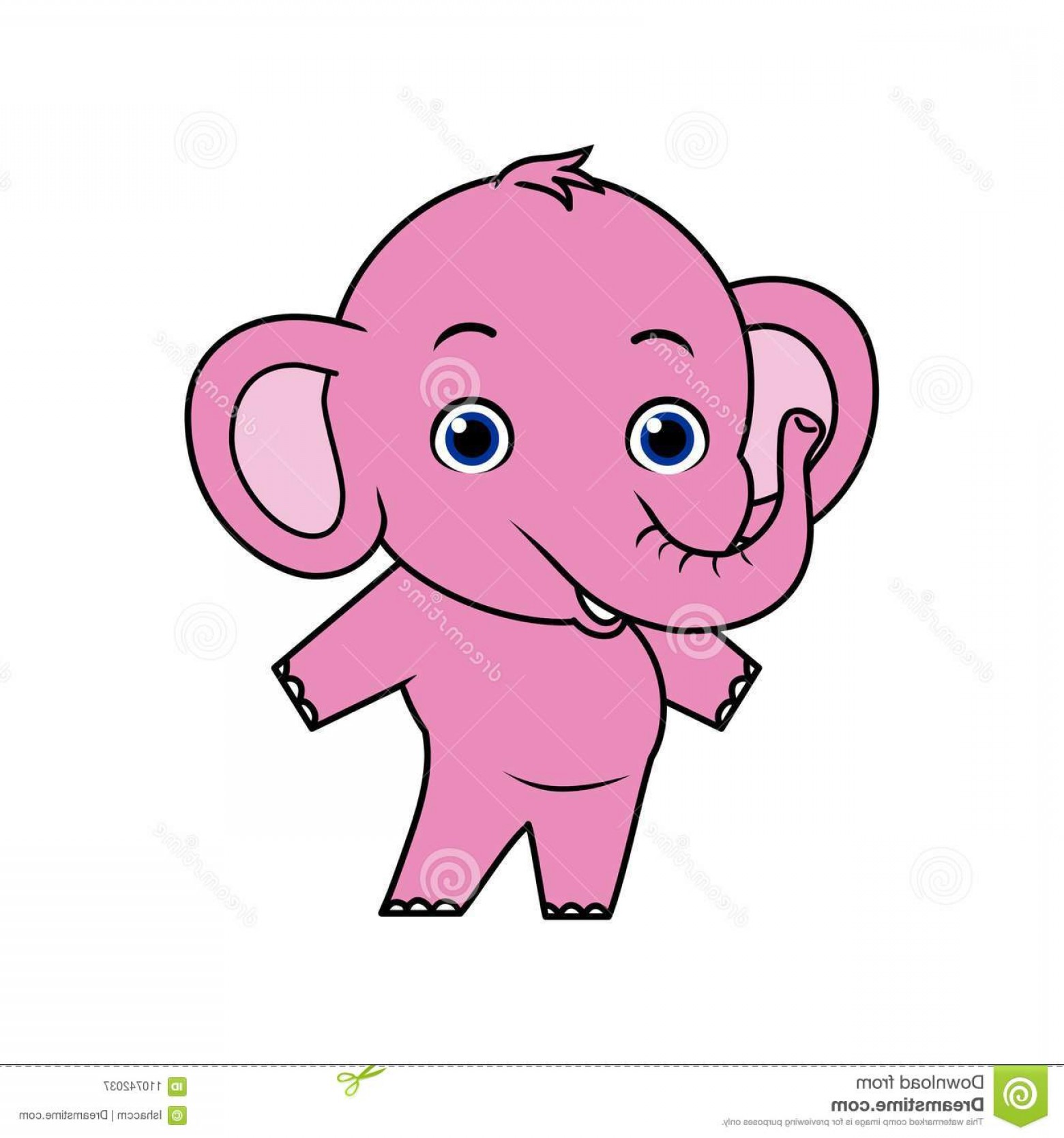 1560x1668 Vector Illustration Baby Elephant Cartoon Elephant Character Baby