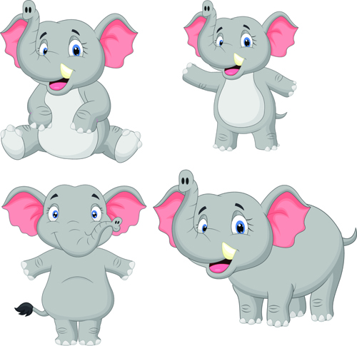 500x485 Lovely Cartoon Elephant Vector Material Free Download